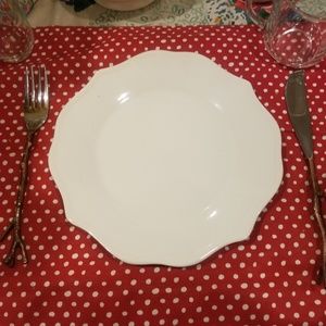 NWT Pier 1 White Scalloped Dinnerware